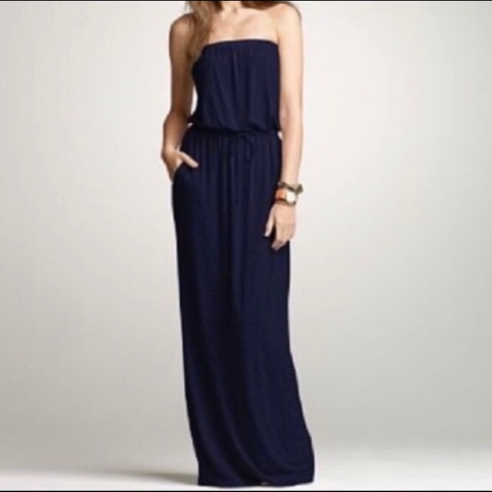 j crew strapless jersey maxi dress
